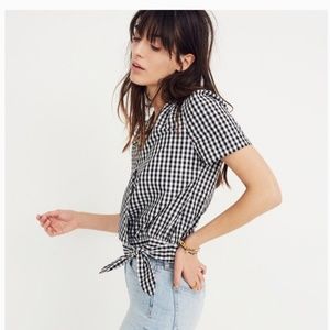 Madewell Gingham Check wrap top